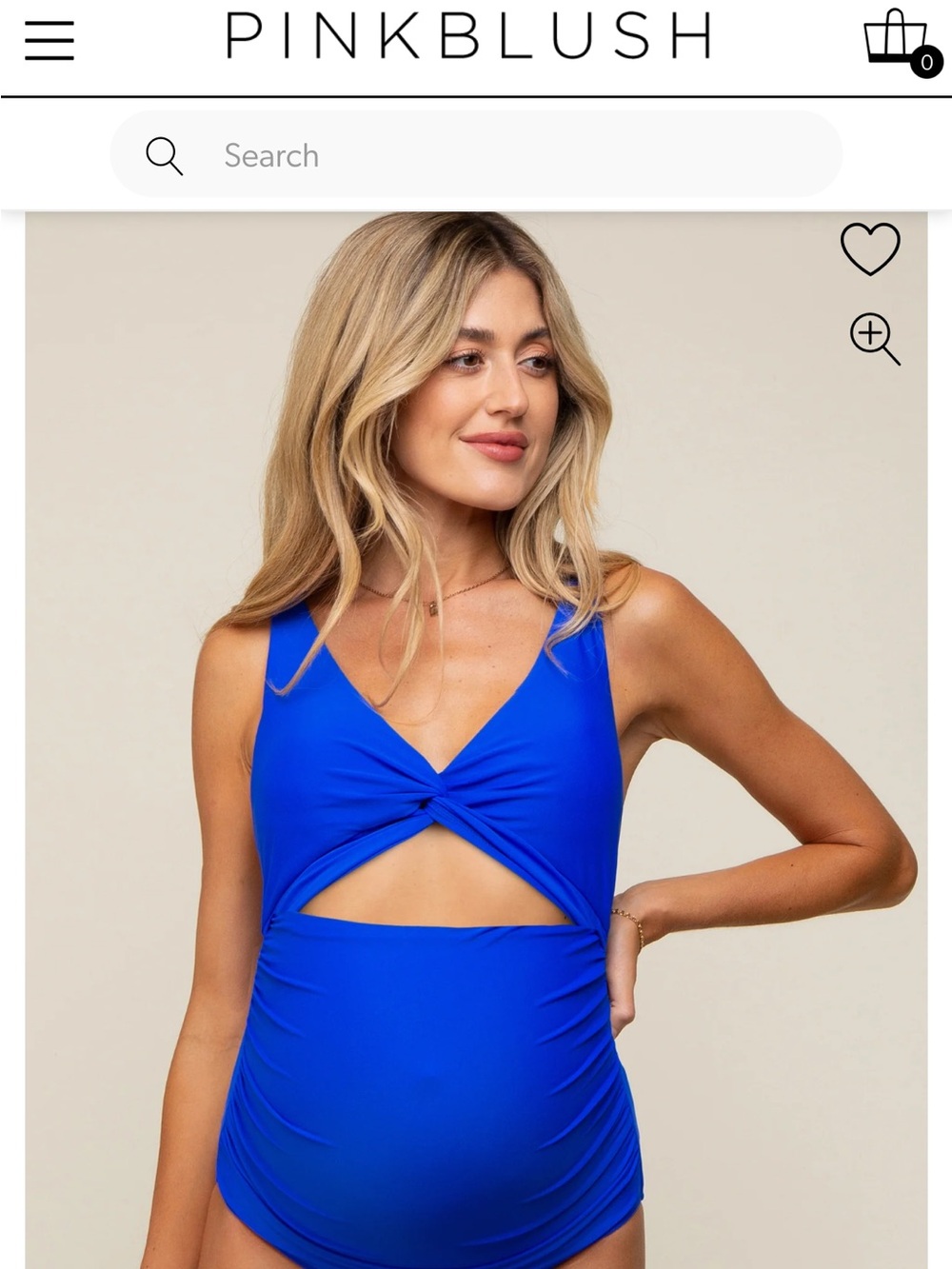 Women’s Maternity One-Piece Swim Suit in Bright Blue - Picture 4 of 5